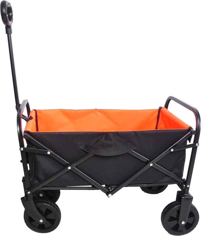 Asside Home - Asside Home - Mini Folding Wagon Garden Shopping Beach Cart （Black+Yellow）