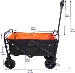 Asside Home - Asside Home - Mini Folding Wagon Garden Shopping Beach Cart （Black+Yellow）